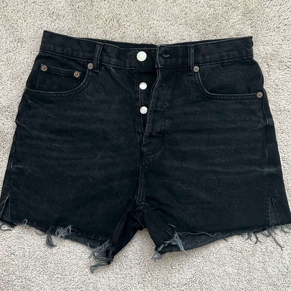 Zara Black Raw Hem Shorts